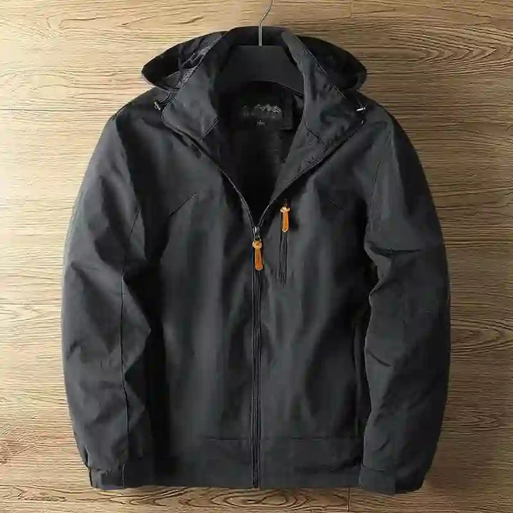 Brycen - Men's Zip-Front Hooded Windbreaker with Drawstring