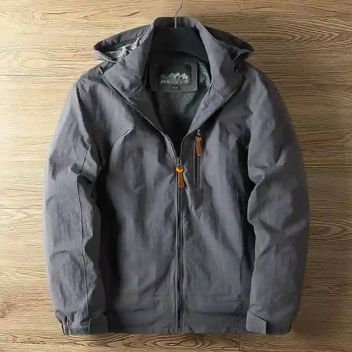 Brycen - Men's Zip-Front Hooded Windbreaker with Drawstring