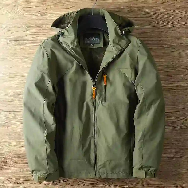 Brycen - Men's Zip-Front Hooded Windbreaker with Drawstring