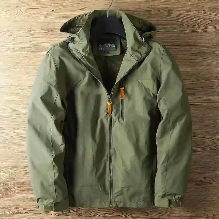 Brycen - Men's Zip-Front Hooded Windbreaker with Drawstring