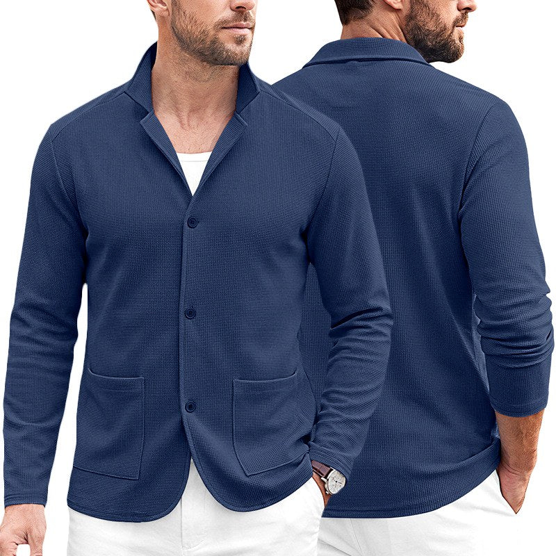 Buster - Men's Waffle Knit Notched Lapel Blazer 1