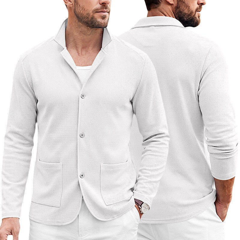 Buster - Men's Waffle Knit Notched Lapel Blazer 3