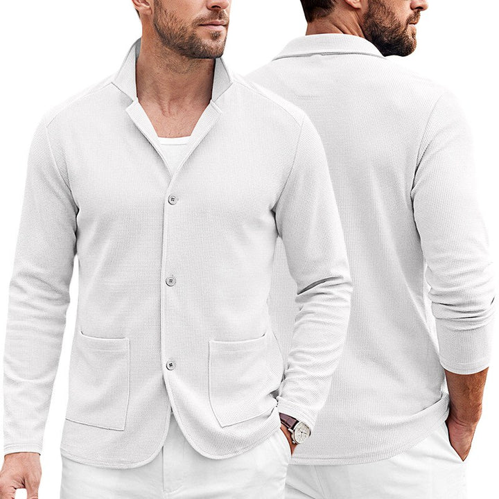 Buster - Men's Waffle Knit Notched Lapel Blazer 3