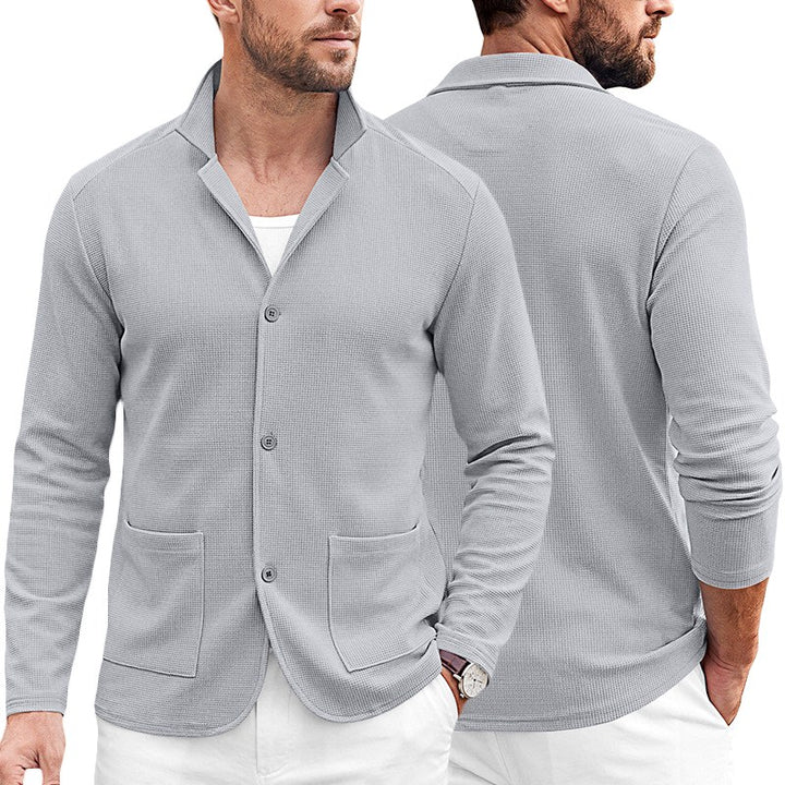 Buster - Men's Waffle Knit Notched Lapel Blazer 4