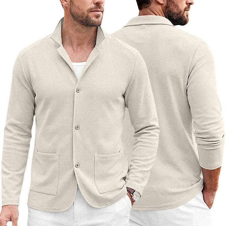 Buster - Men's Waffle Knit Notched Lapel Blazer 5