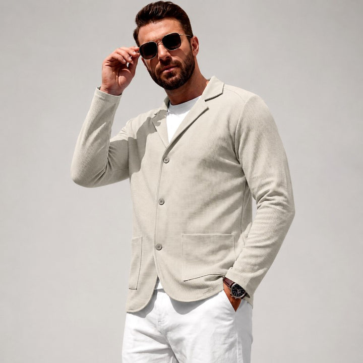 Buster - Men's Waffle Knit Notched Lapel Blazer 6