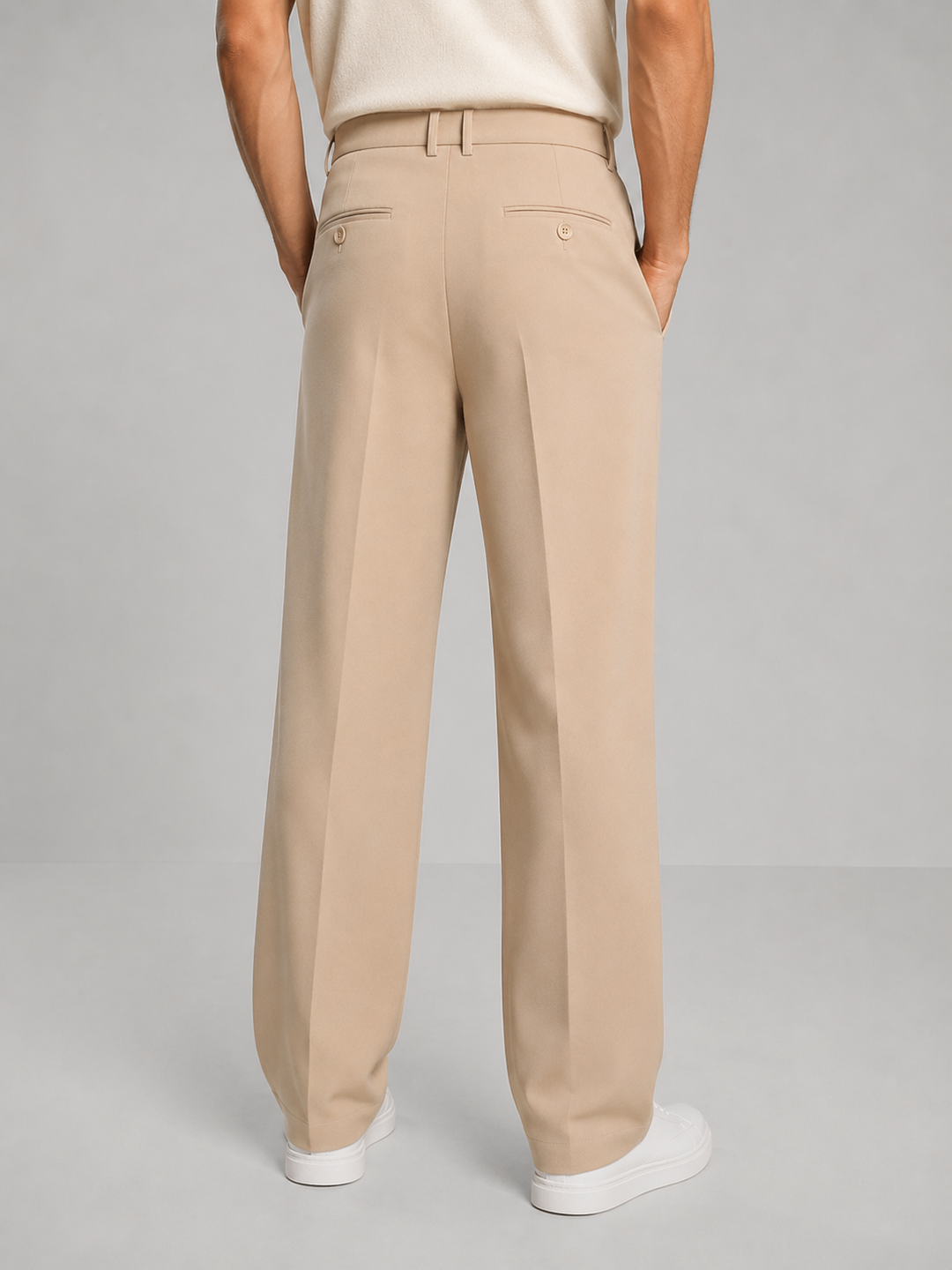 Calex - Men's Pleated Front Trousers with Tapered Leg
