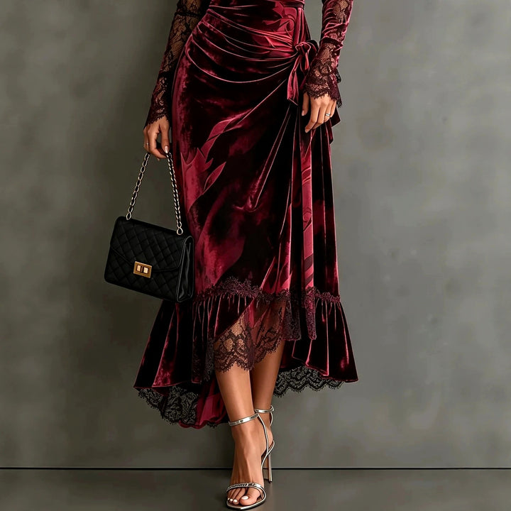 Carmel - Women's Velvet Lace Formal Evening Dress 3