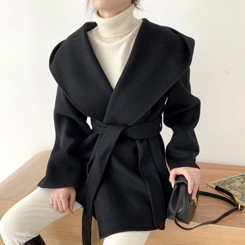 Carmen - Women’s Wide Collar Belted Coat 3