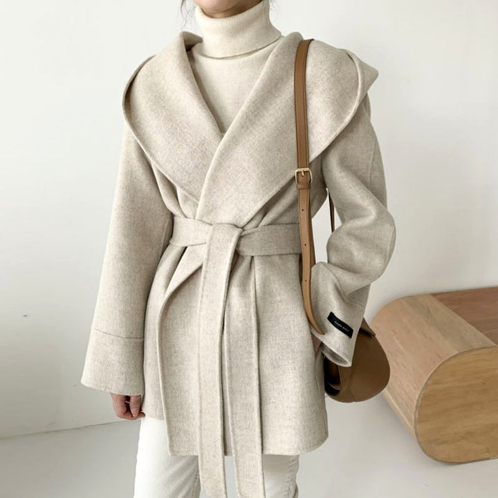 Carmen - Women’s Wide Collar Belted Coat 4