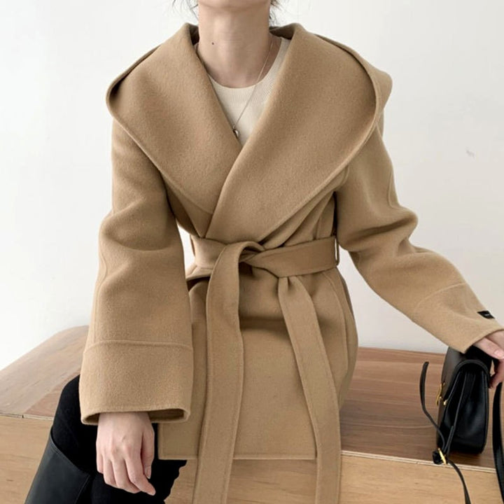 Carmen - Women’s Wide Collar Belted Coat 5