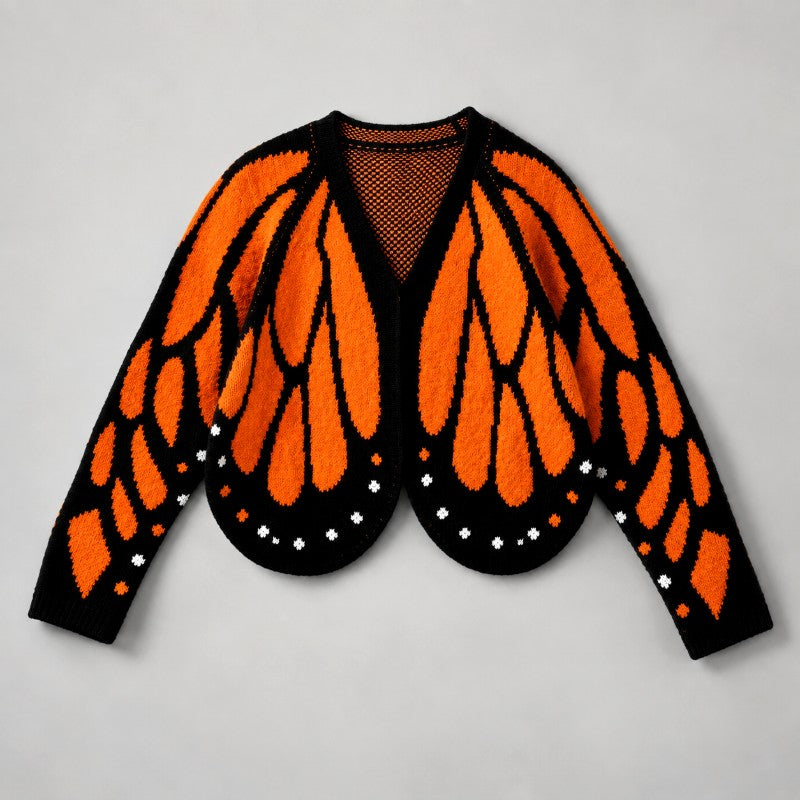 Carolina - Women’s Monarch Butterfly Wing Knit Cardigan 2