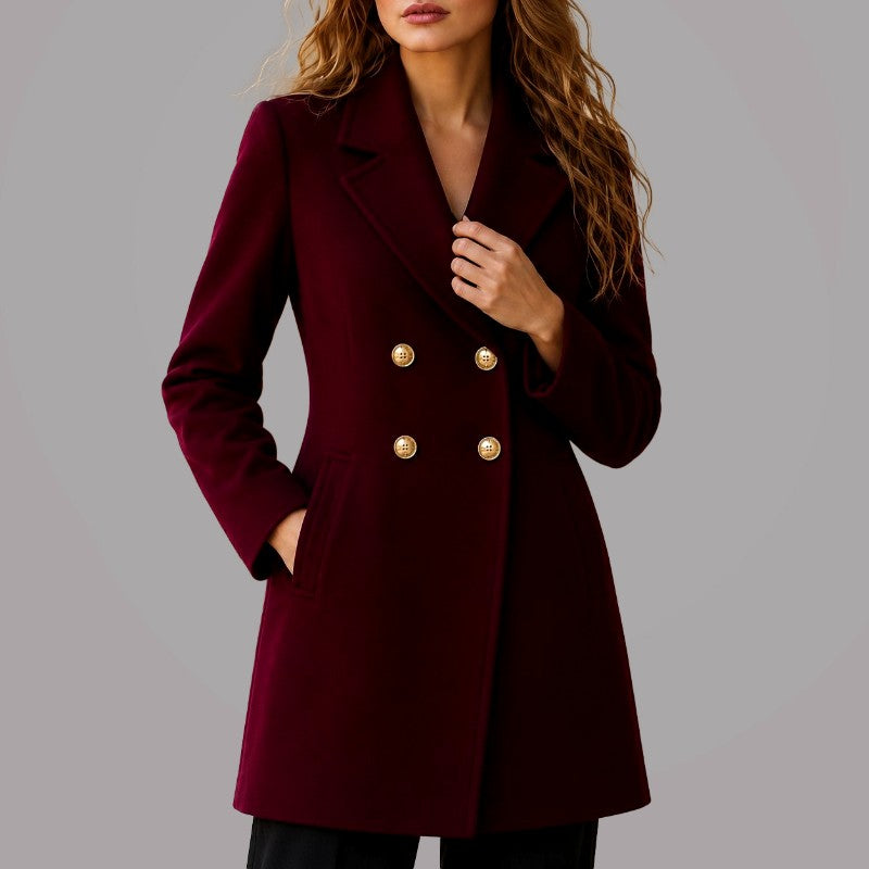 Caroline - Women's Notched Lapel Double-Breasted Blazer 1