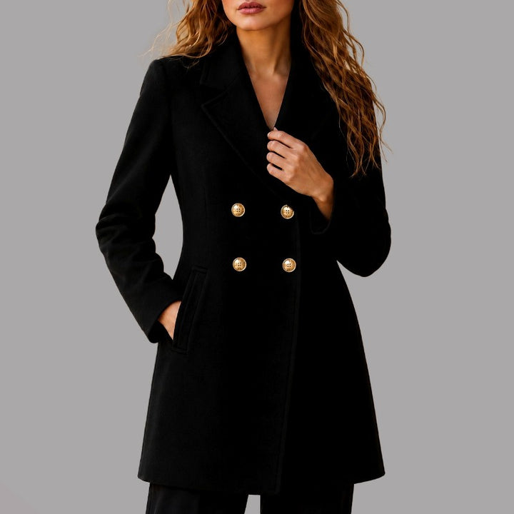 Caroline - Women's Notched Lapel Double-Breasted Blazer 2