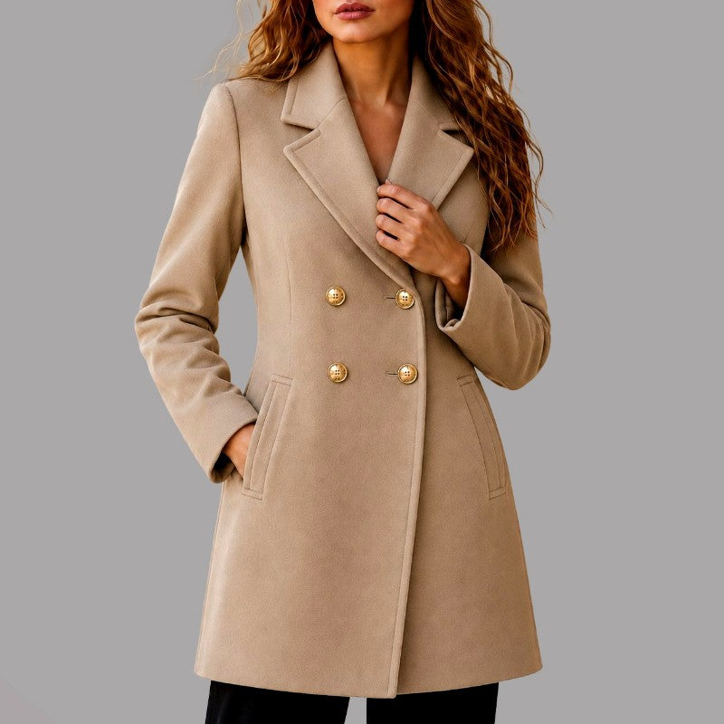Caroline - Women's Notched Lapel Double-Breasted Blazer 5