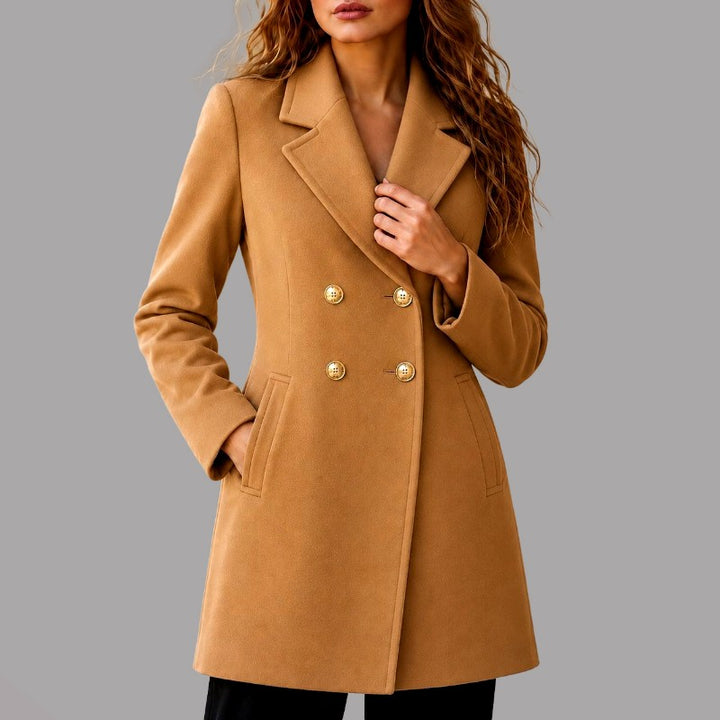 Caroline - Women's Notched Lapel Double-Breasted Blazer 6