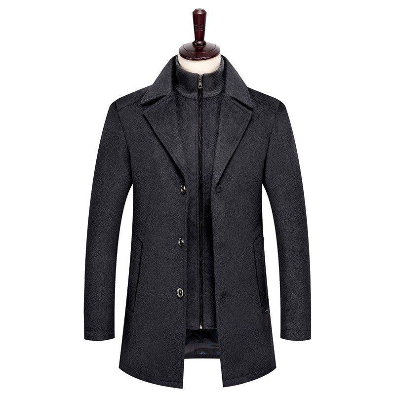 Carter - Men's Notch Lapel  Coat with Removable Zip Vest Liner 3