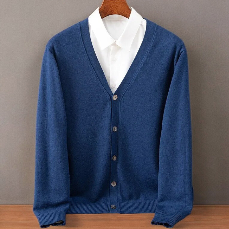 Caspar - Men's Cashmere Blend V-Neck Cardigan