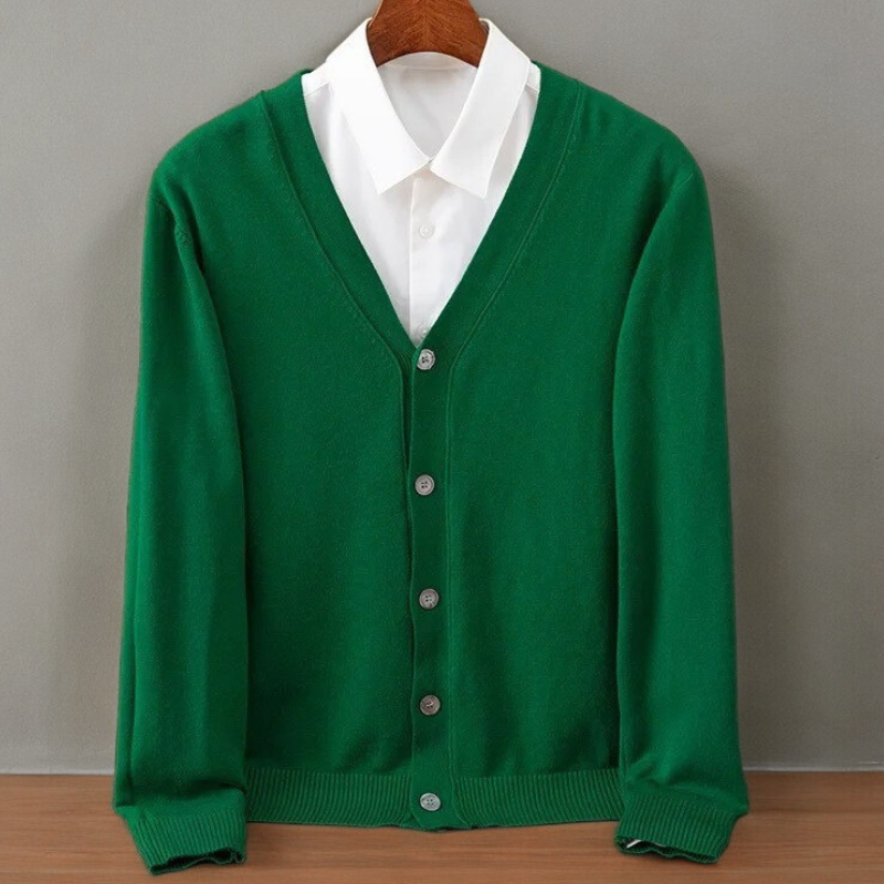 Caspar - Men's Cashmere Blend V-Neck Cardigan