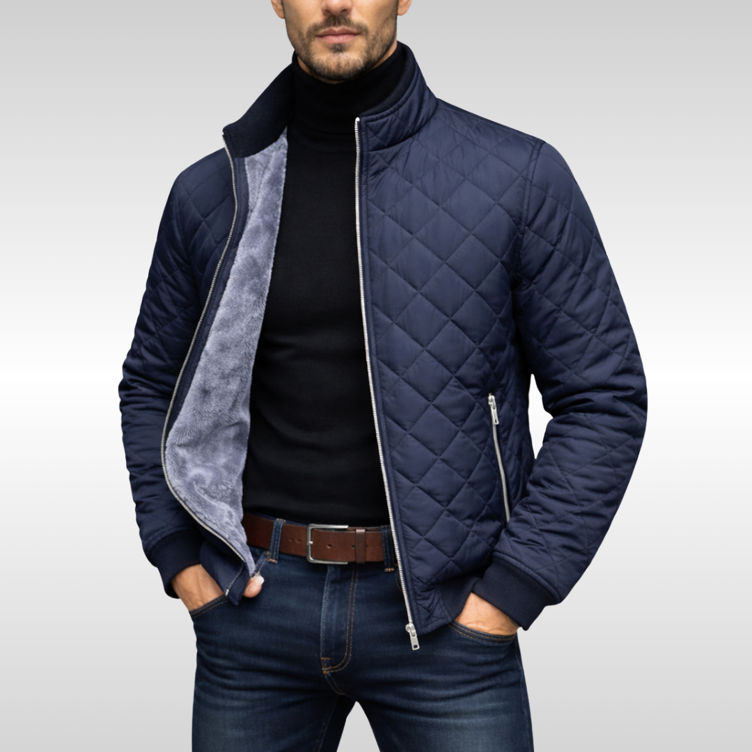 Casper - Men's Diamond-Quilted Puffer Jacket with Fleece Lining