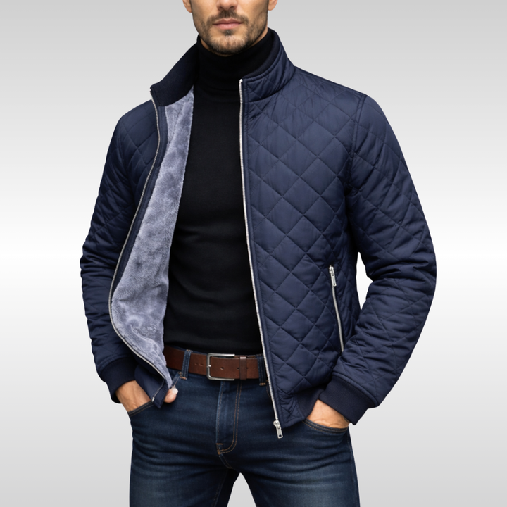 Casper - Men's Diamond-Quilted Puffer Jacket with Fleece Lining