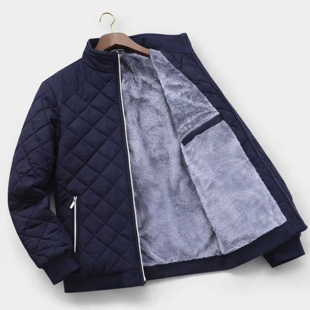 Casper - Men's Diamond-Quilted Puffer Jacket with Fleece Lining