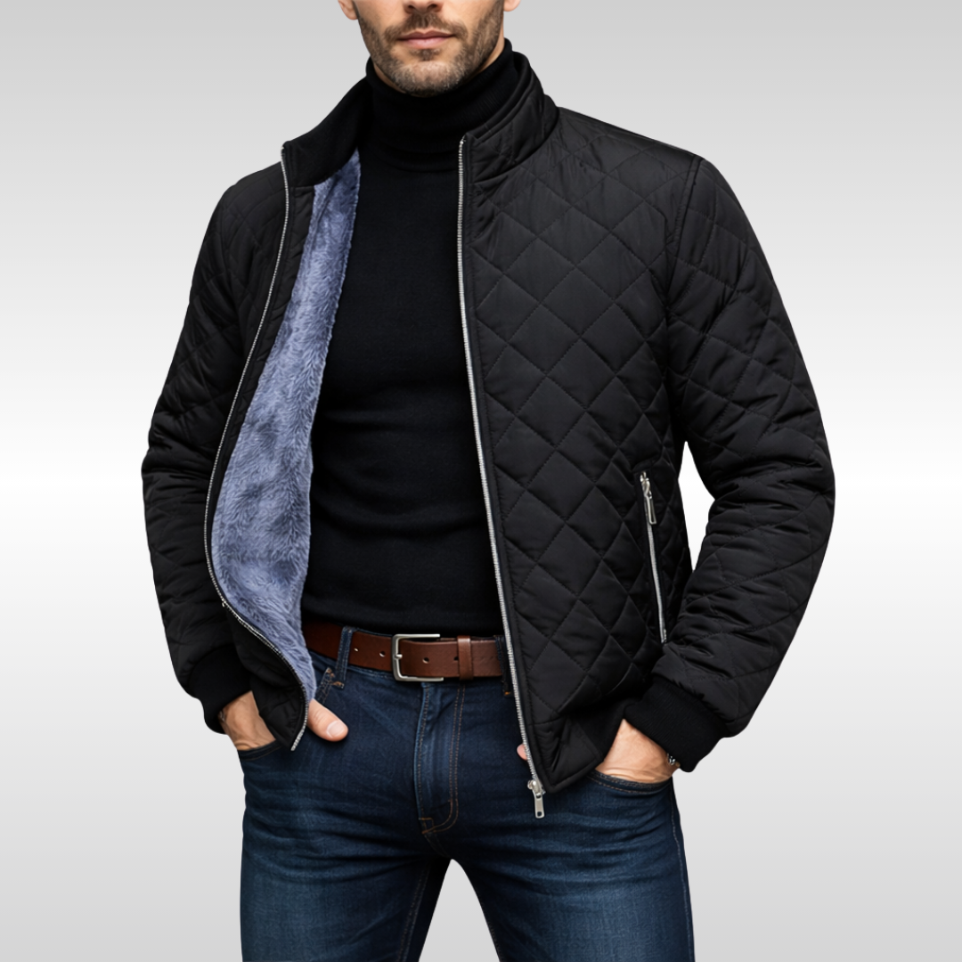 Casper - Men's Diamond-Quilted Puffer Jacket with Fleece Lining