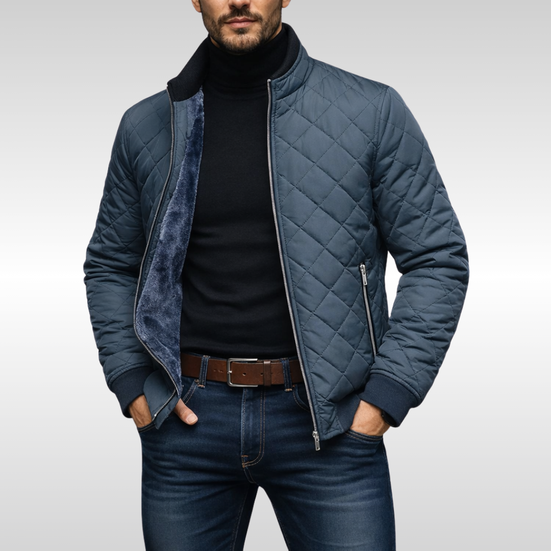 Casper - Men's Diamond-Quilted Puffer Jacket with Fleece Lining