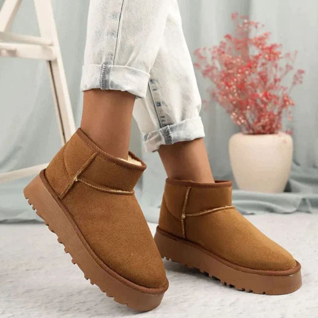 Celeste - Women's Faux-Fur Lined Slip-On Platform Boots