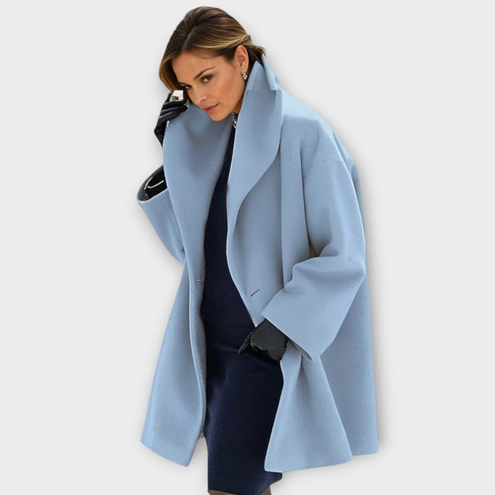 Celeste - Women's Hooded Wool-Blend Coat with Relaxed Drape