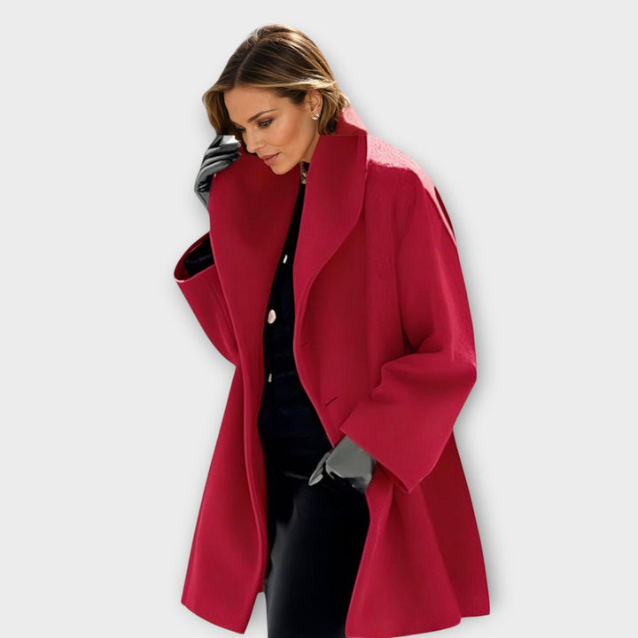 Celeste - Women's Hooded Wool-Blend Coat with Relaxed Drape