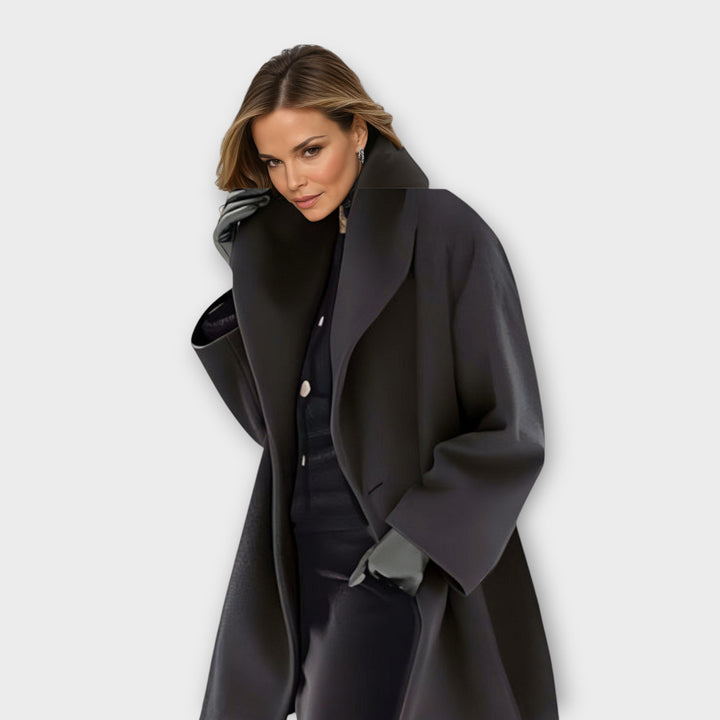 Celeste - Women's Hooded Wool-Blend Coat with Relaxed Drape