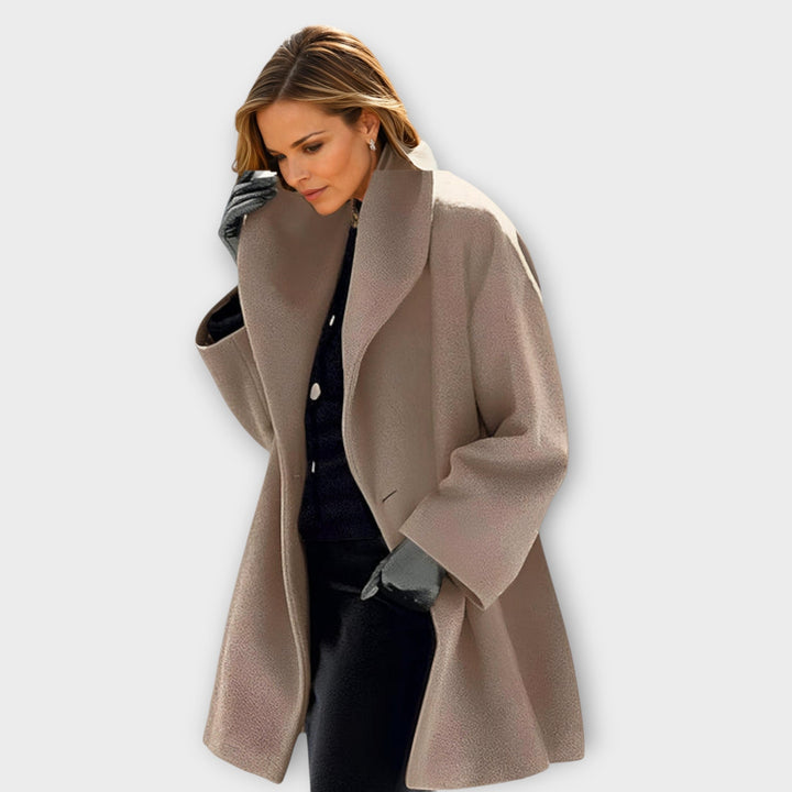 Celeste - Women's Hooded Wool-Blend Coat with Relaxed Drape