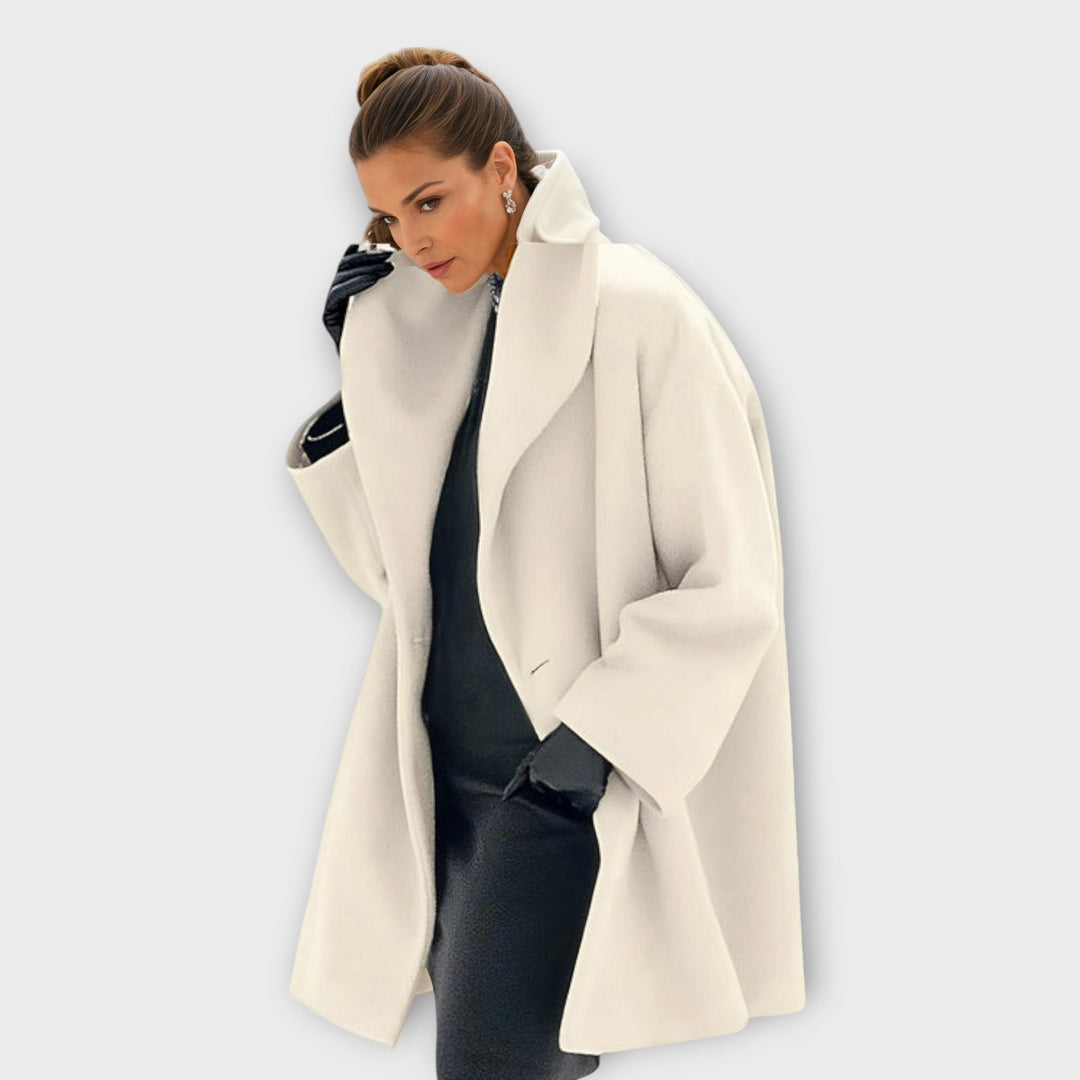 Celeste - Women's Hooded Wool-Blend Coat with Relaxed Drape