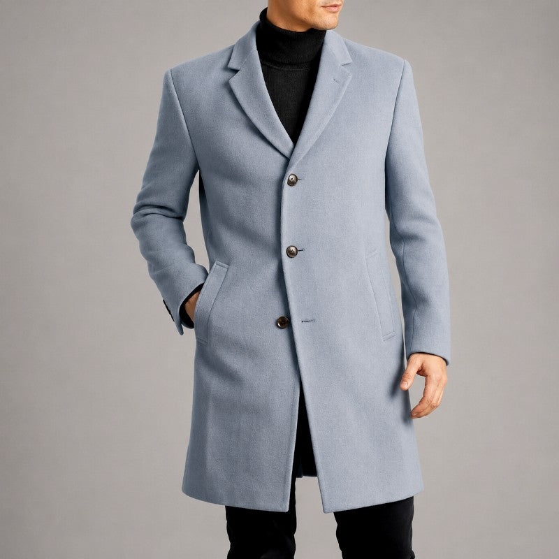 Charles - Men's Three-Button Notched Lapel Long Coat 1