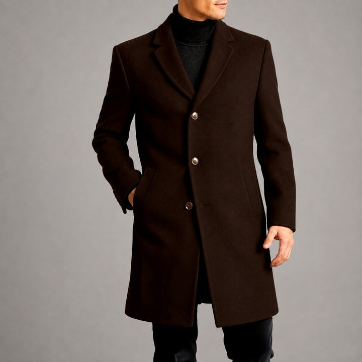Charles - Men's Three-Button Notched Lapel Long Coat 2