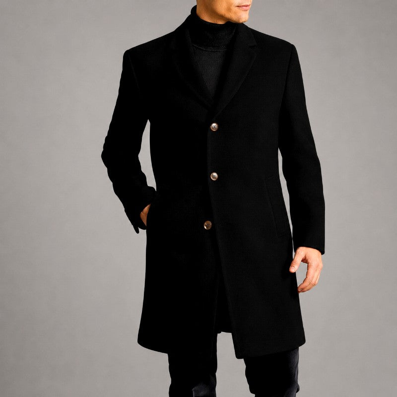 Charles - Men's Three-Button Notched Lapel Long Coat 3