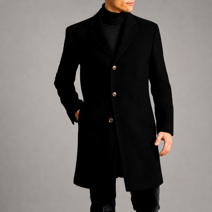Charles - Men's Three-Button Notched Lapel Long Coat 3