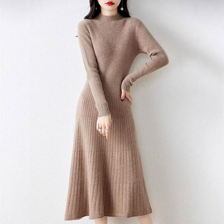 Charlotte - Women's Ribbed Knit Long-Sleeve Dress 6