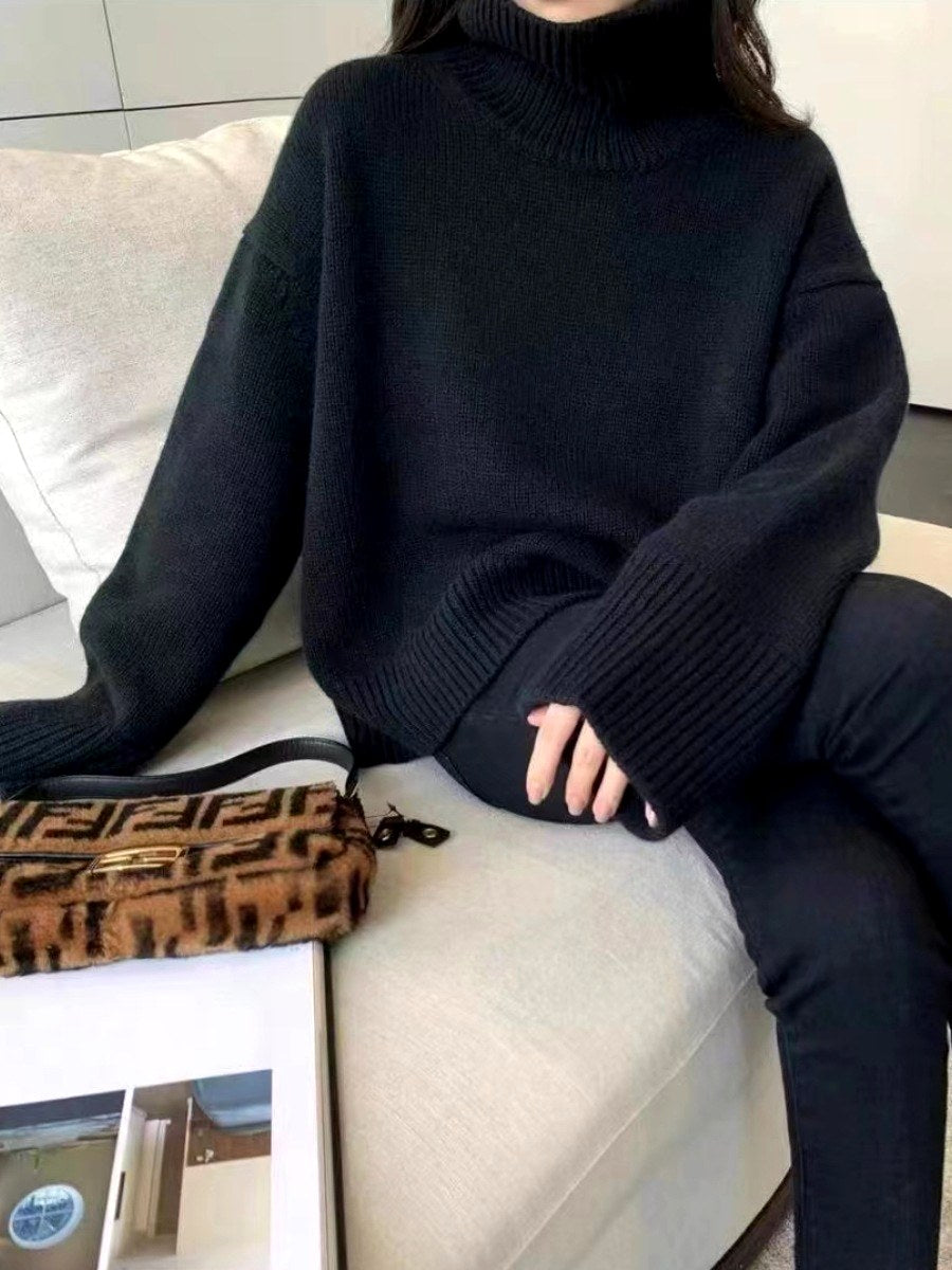 Chloe - Women's Oversized Turtleneck Sweater 5