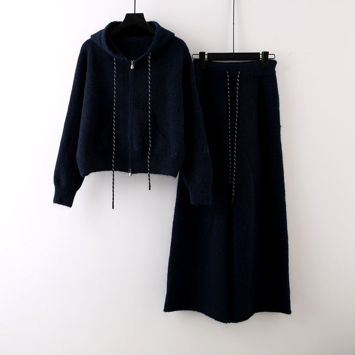 Colleen - Women's Knit Zip-Up Hoodie & Wide-Leg Pants Set 4