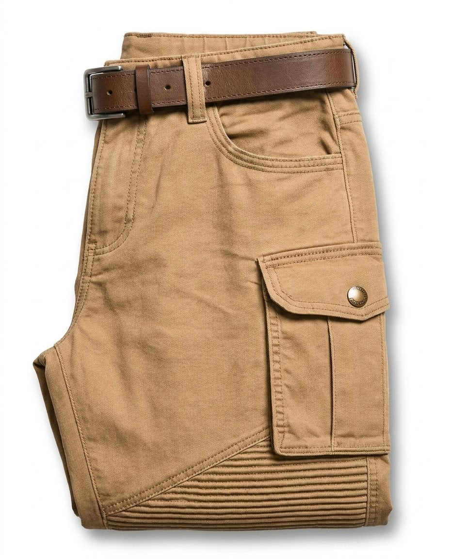 Conrad - Men's Cargo Trousers with Tapered Fit and Knee Panels