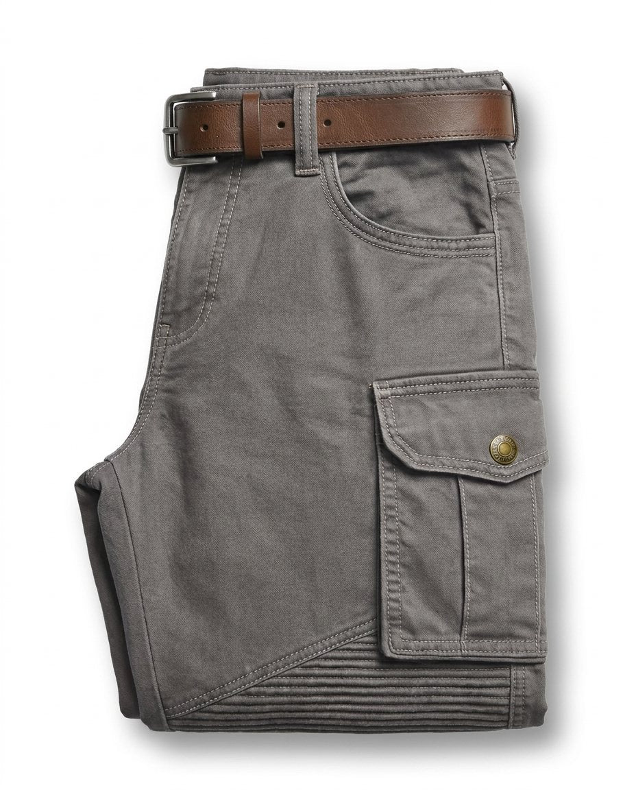Conrad - Men's Cargo Trousers with Tapered Fit and Knee Panels