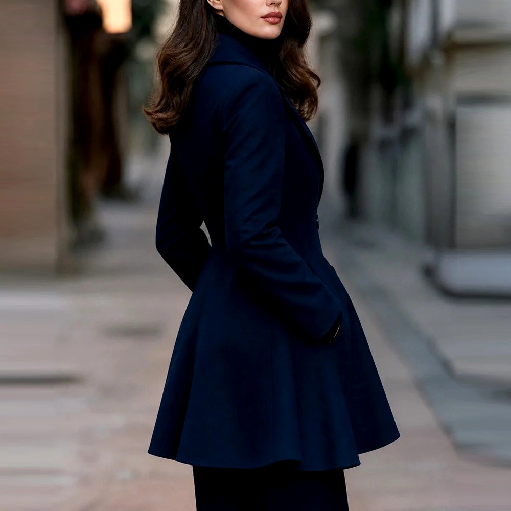 Cora - Women's Notched Lapel Peplum Blazer Jacket 2