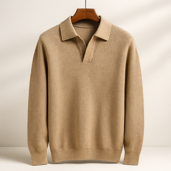 Corbin - Men's Textured Knit Polo Pullover
