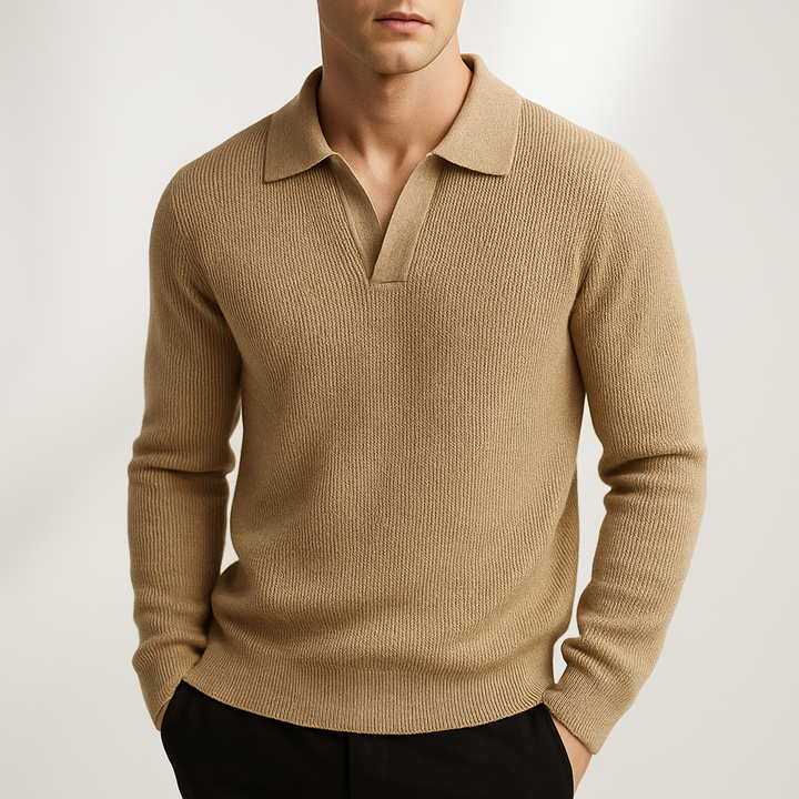 Corbin - Men's Textured Knit Polo Pullover