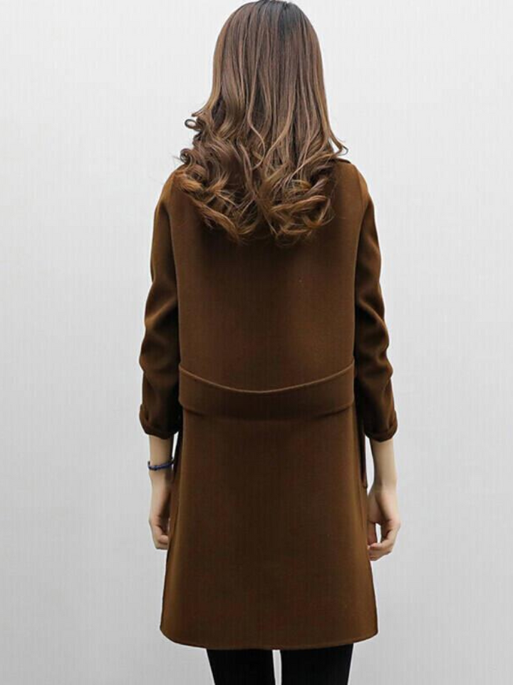 Cordelia - Women's Double-Breasted Coat with Oversized Notch Lapels