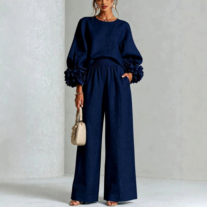 Cosima - Women's Balloon Sleeve Wide Leg Matching Set 1
