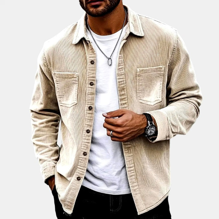 Craig - Men's Corduroy Button-Down Long Sleeve Fall Shirt 1