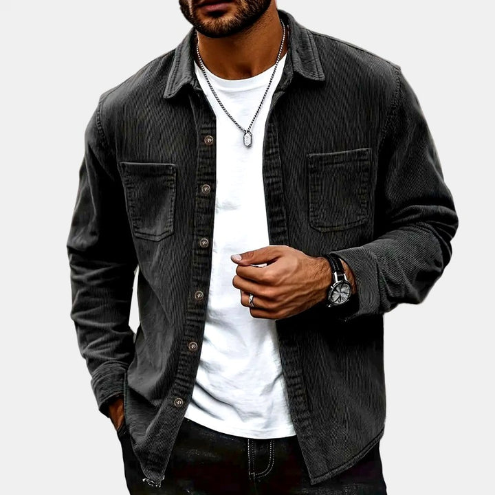 Craig - Men's Corduroy Button-Down Long Sleeve Fall Shirt 2